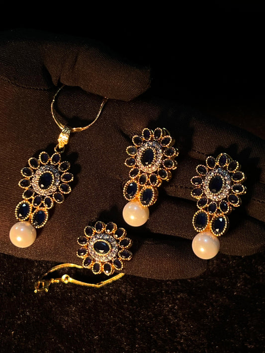 Luxury Unique Design Gold Plated Gemstone Necklace for Girls/Women