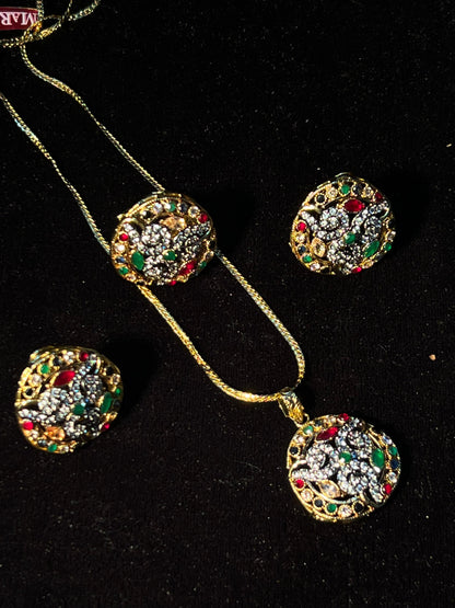 Charming Unique Design Gold Plated Crystal Stone Necklace for Girls/Women