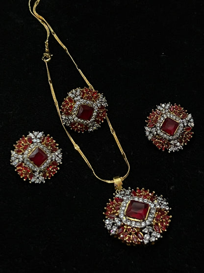 Elegant Colorful Crystal Necklace and Earring Set - Vibrant Antique Style Jewelry for Women