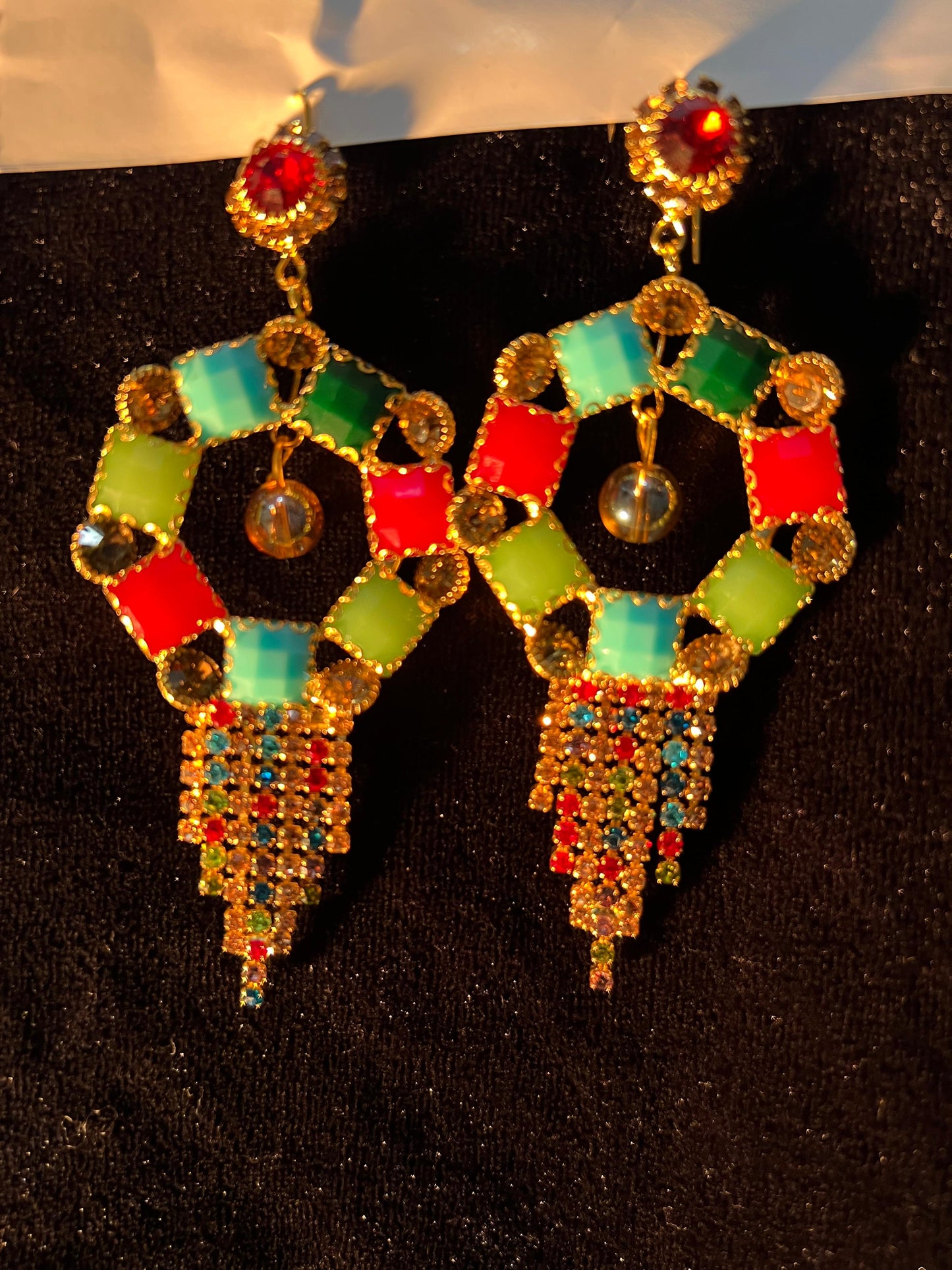 Colorful Geometric Earrings - Festive and Traditional Jewelry